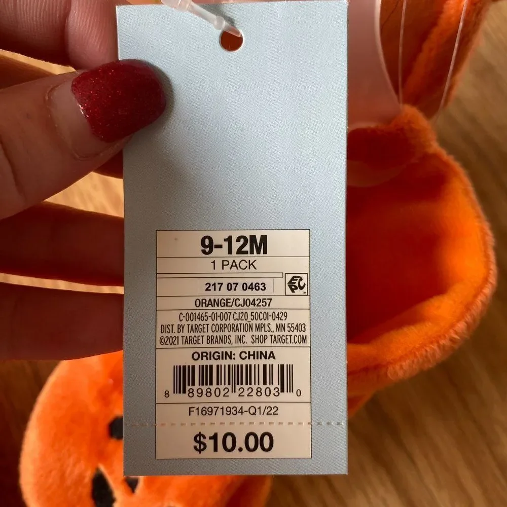 Cat & Jack Baby Pumpkin Bootie Slippers - Picture 6 of 6